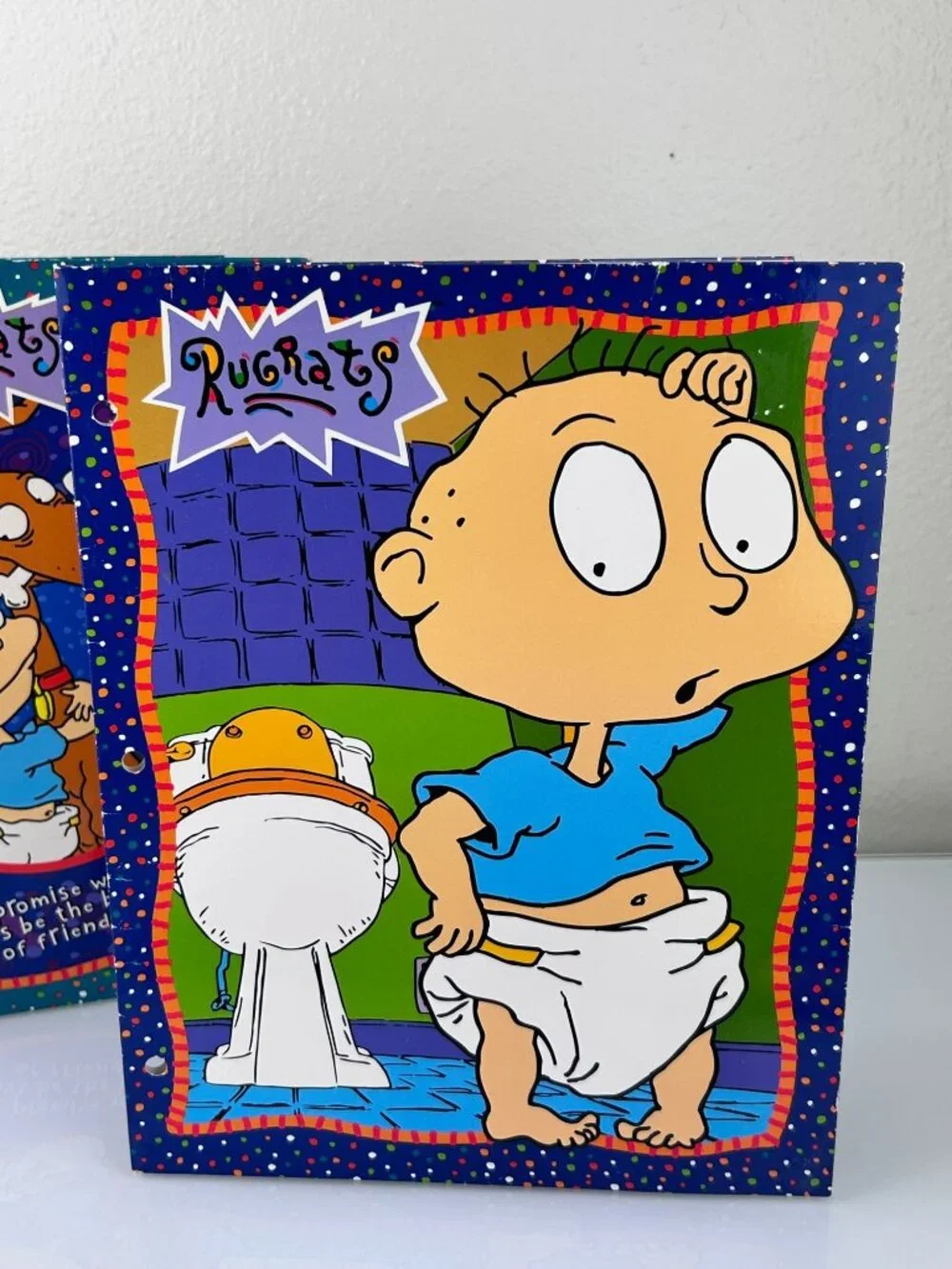 Rugrats Vintage Set of 3 School Paper Folders Tommy 90s Reptar Nickelodeon